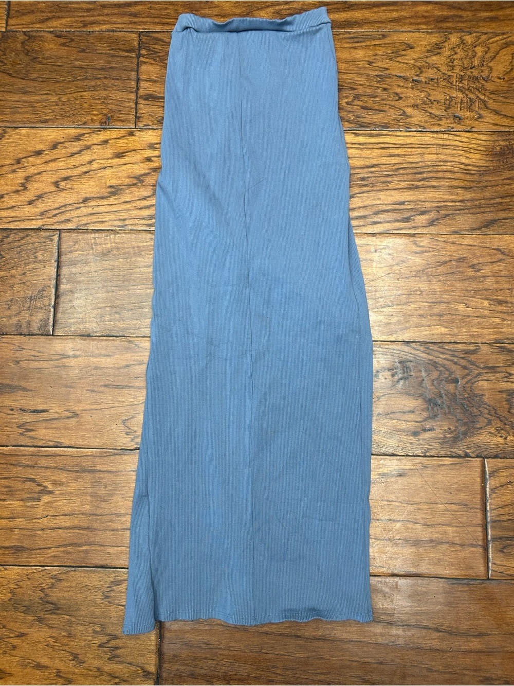 Fashion Nova Abbey snatched Slate Blue Ribbed maxi Skirt - Picture 8 of 8